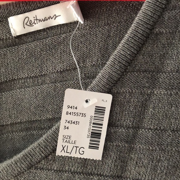 NWT Reitman's Grey Sweater Dress with 3/4 Sleeves - Picture 7 of 14